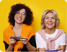 Person playing mobile game