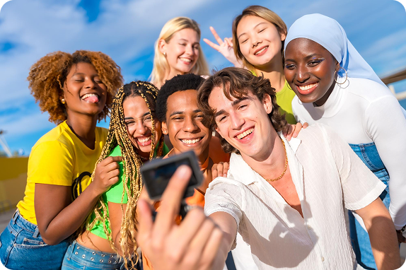 Group of friends taking a selfie