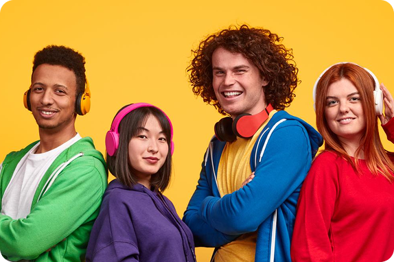 Friends laughing together