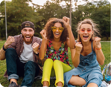 Friends with sparklers