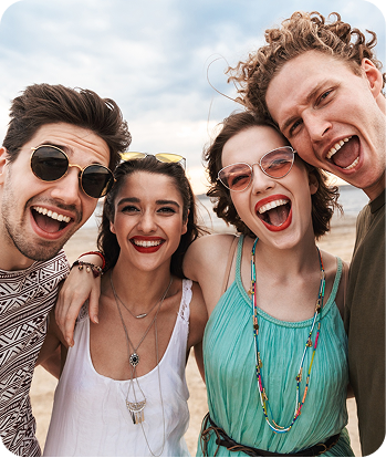 Friends laughing together